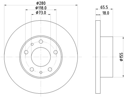 Disque de frein HELLA 8DD 355 104-391