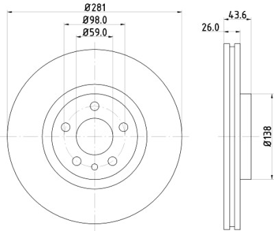 Disque de frein HELLA 8DD 355 104-451