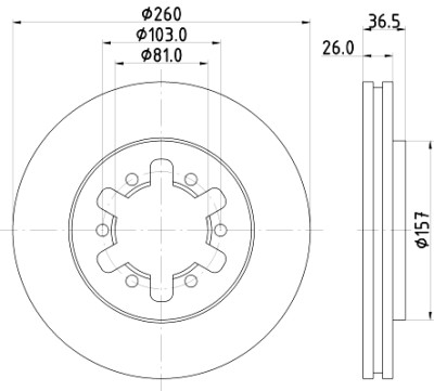 Jeu de disques de frein HELLA 8DD 355 104-551