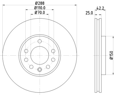 Disque de frein HELLA 8DD 355 104-681