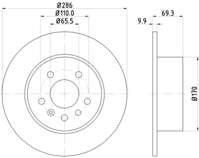 Disque de frein HELLA 8DD 355 104-701