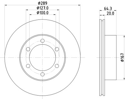 Disque de frein HELLA 8DD 355 104-761