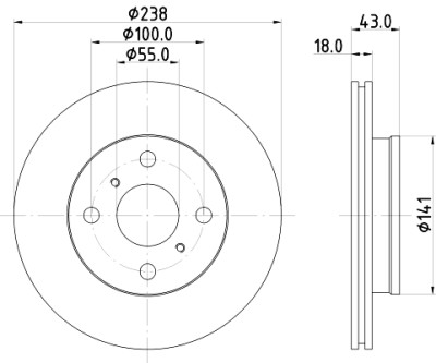 Disque de frein HELLA 8DD 355 104-781