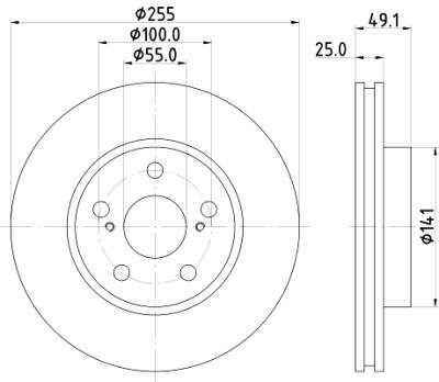 Disque de frein HELLA 8DD 355 104-891