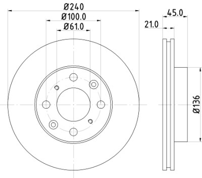 Disque de frein HELLA 8DD 355 104-941