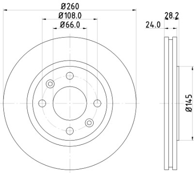 Disque de frein HELLA 8DD 355 105-031