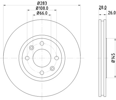 Disque de frein HELLA 8DD 355 105-051