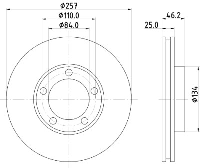 Disque de frein HELLA 8DD 355 105-181