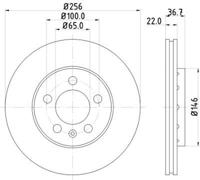 Jeu de disques de frein HELLA 8DD 355 105-361