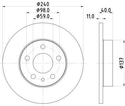 Disque de frein HELLA 8DD 355 105-511