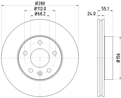 Disque de frein HELLA 8DD 355 105-591