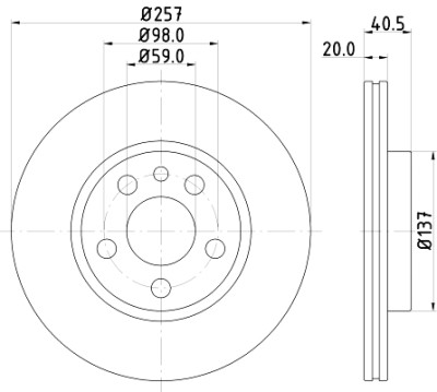 Disque de frein HELLA 8DD 355 105-621