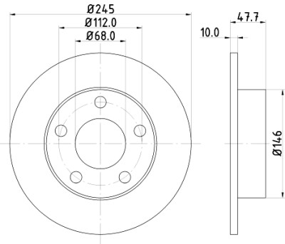 Disque de frein HELLA 8DD 355 105-681