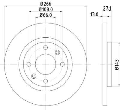 Disque de frein HELLA 8DD 355 105-751