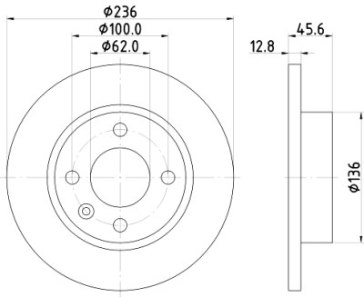 Disque de frein HELLA 8DD 355 105-871