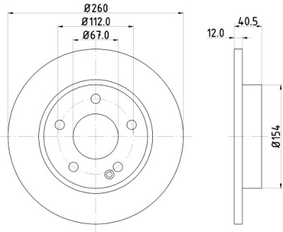 Disque de frein HELLA 8DD 355 105-971