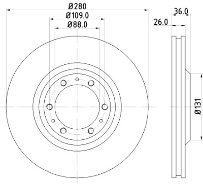 Disque de frein HELLA 8DD 355 106-001