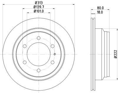 Disque de frein HELLA 8DD 355 106-021