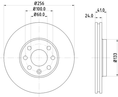 Disque de frein HELLA 8DD 355 106-051