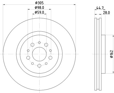 Disque de frein HELLA 8DD 355 106-171