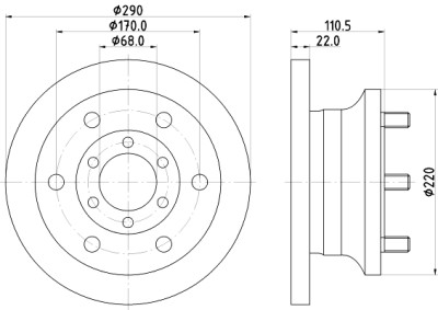 Disque de frein HELLA 8DD 355 106-361