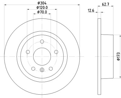 Disque de frein HELLA 8DD 355 106-371