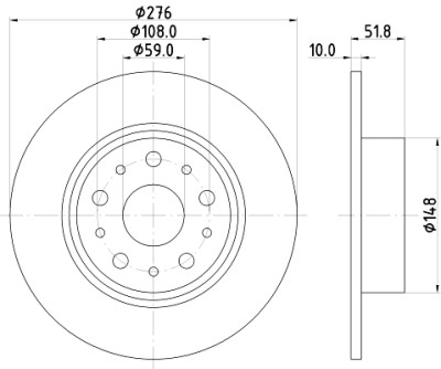Disque de frein HELLA 8DD 355 106-381
