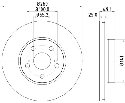 Disque de frein HELLA 8DD 355 106-511