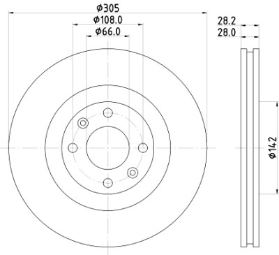 Disque de frein HELLA 8DD 355 106-531