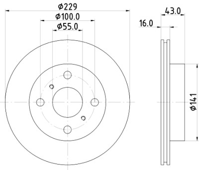 Disque de frein HELLA 8DD 355 106-631