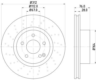 Disque de frein HELLA 8DD 355 106-871