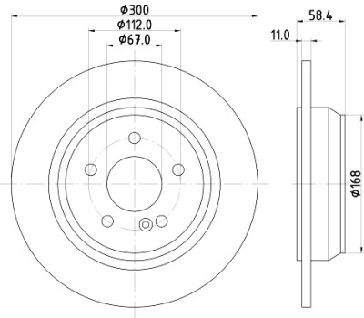 Disque de frein HELLA 8DD 355 106-891