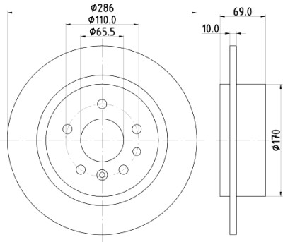 Disque de frein HELLA 8DD 355 107-001