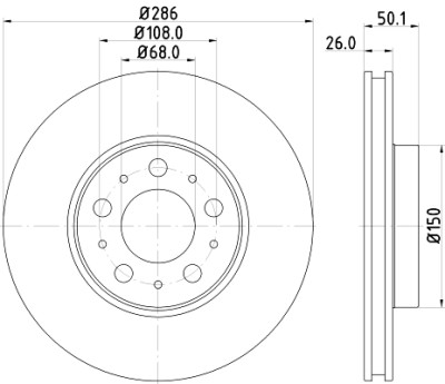 Disque de frein HELLA 8DD 355 107-051