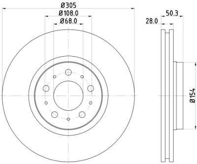 Disque de frein HELLA 8DD 355 107-071