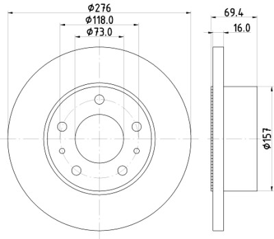 Disque de frein HELLA 8DD 355 107-421