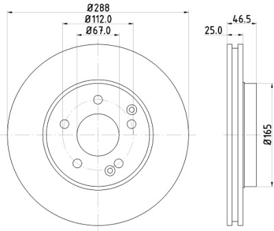 Disque de frein HELLA 8DD 355 107-481