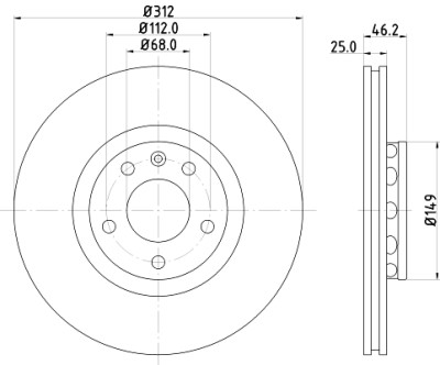 Disque de frein HELLA 8DD 355 107-521