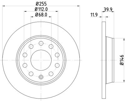 Disque de frein HELLA 8DD 355 107-561