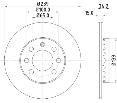 Disque de frein HELLA 8DD 355 107-581