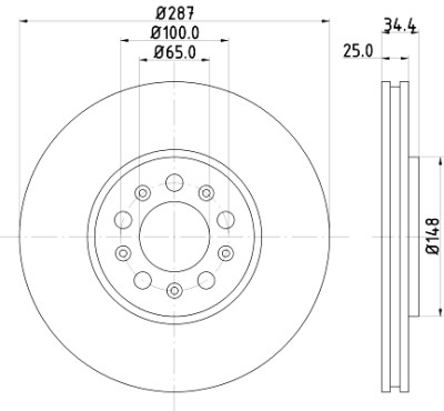 Disque de frein HELLA 8DD 355 107-611