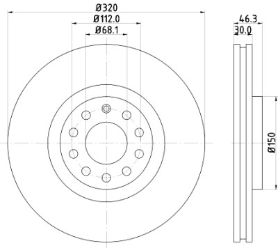 Disque de frein HELLA 8DD 355 107-631