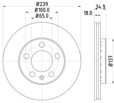 Disque de frein HELLA 8DD 355 107-651