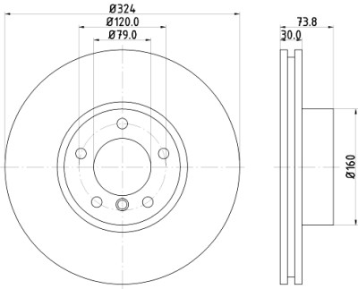 Disque de frein HELLA 8DD 355 107-711