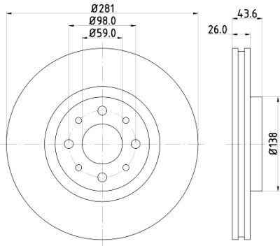 Disque de frein HELLA 8DD 355 107-831