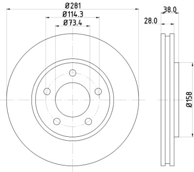 Disque de frein HELLA 8DD 355 107-891