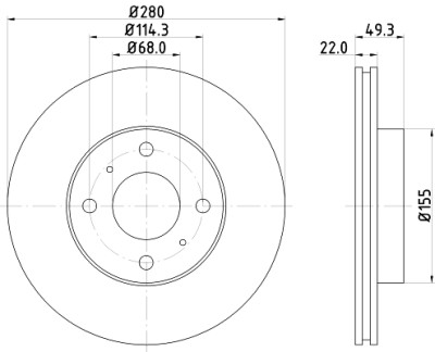 Disque de frein HELLA 8DD 355 107-991