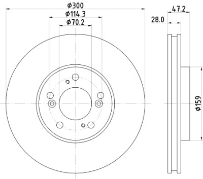 Disque de frein HELLA 8DD 355 108-141