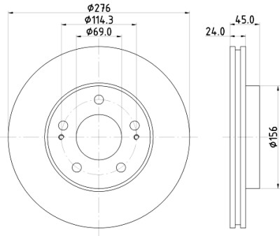 Disque de frein HELLA 8DD 355 108-191