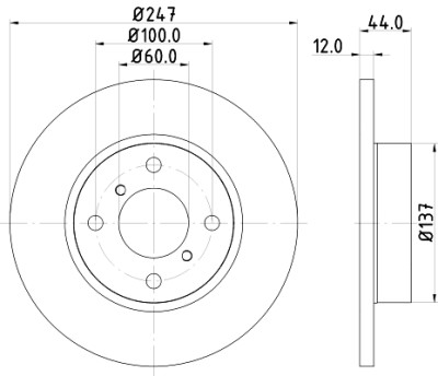 Disque de frein HELLA 8DD 355 108-211